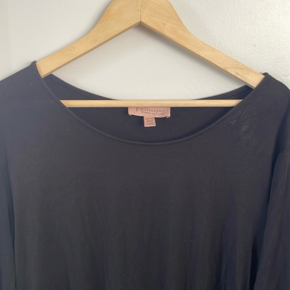 Philosophy Black Short Sleeve Women's Tee size 2X - Picture 3 of 8